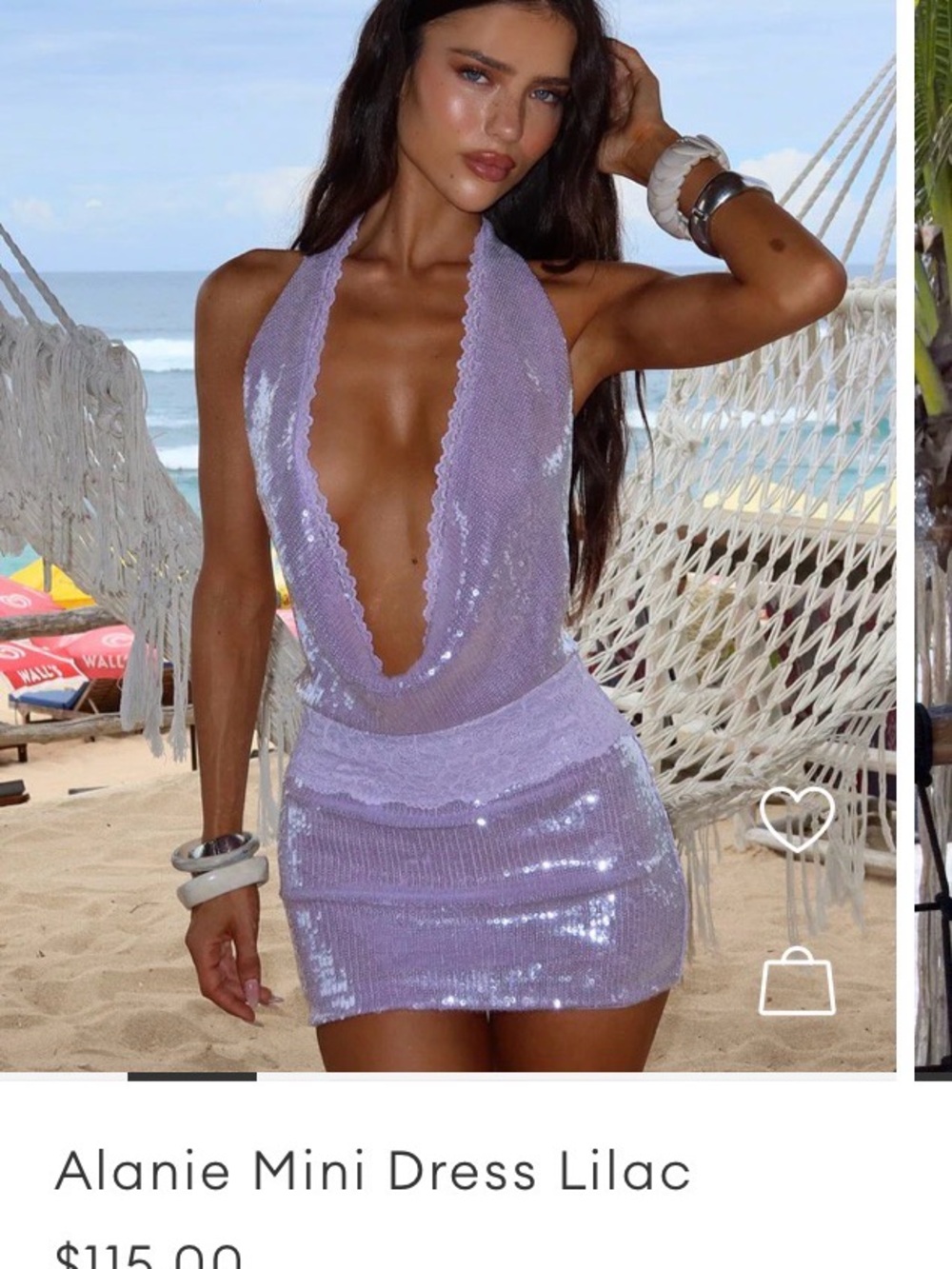 Lilac Sequin Halter Mini Dress